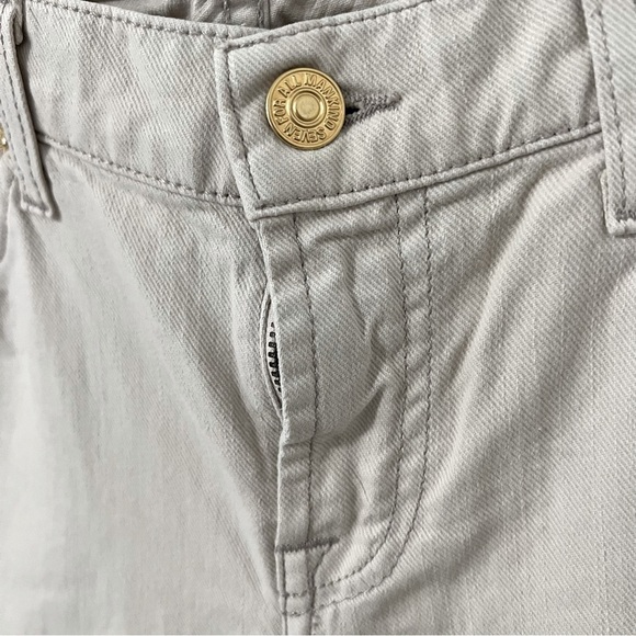 7 For All Mankind “The Slim Cigarette” Destroyed Women’s Jeans Size 27 Beige EUC - Picture 5 of 11